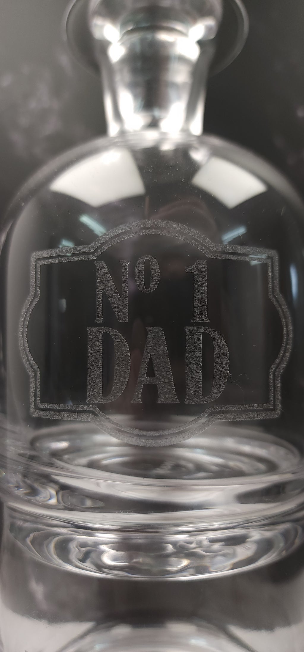 Personalised Engraved Stacked Whiskey Decanter Set With Frosted Message