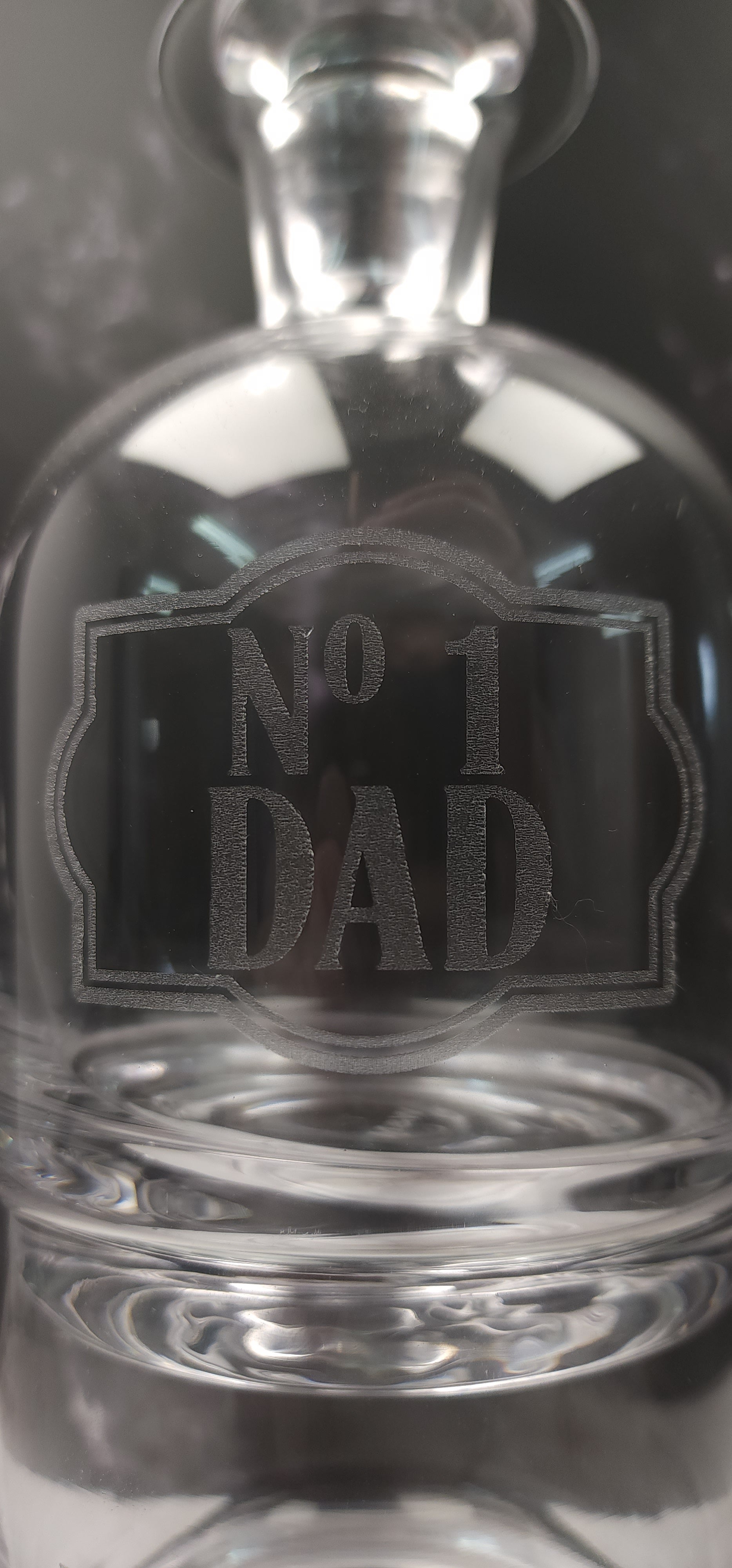 Personalised Engraved Stacked Whiskey Decanter Set With Frosted Message