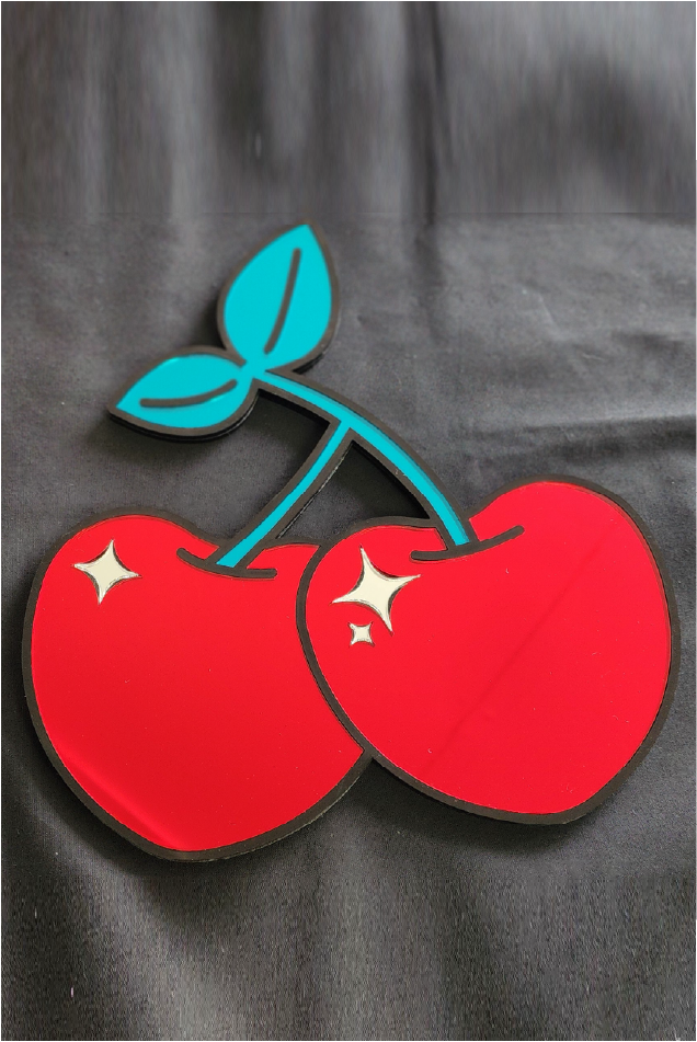 Acrylic Cherry Wall Mirror 210x220mm – Custom Room Decor
