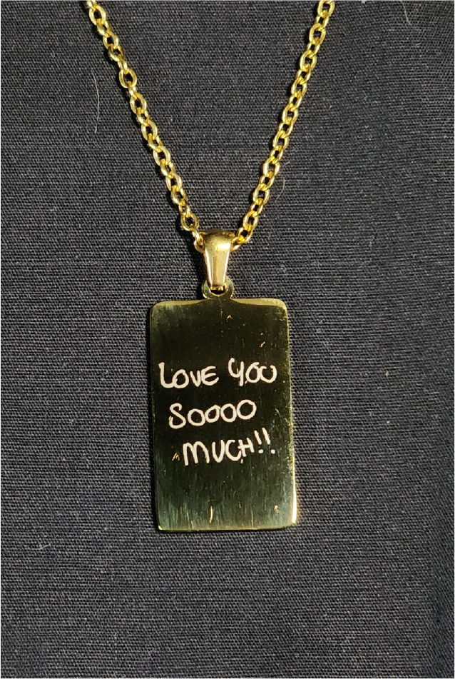 Personalised Engraved 18K Gold Plated Stainless Steel Photo Pendant