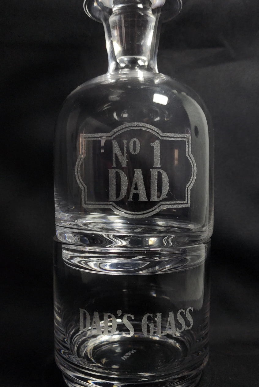Diamante Stacked Decanter Set engraved with name/s